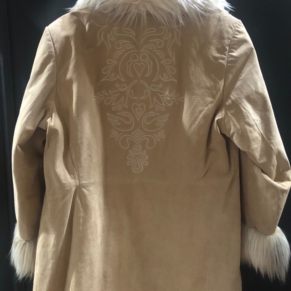 Mixit Faux Fur Suede Coat Petite Extra Large - Picture 2 of 6
